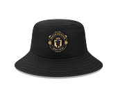 Klobouk New Era Black Gold Bucket Hat Manchester United FC Black