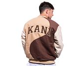 Bunda Karl Kani Retro Patch Wavy Block College Jacket brown/sand/off whit