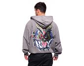 Mikina Karl Kani Small Signature Washed OS Dragon Full Zip Hoodie grey