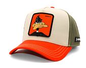 Kšiltovka Capslab - Trucker Looney Tunes - Daffy Duck - Cream / Olive / Orange