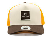 Kšiltovka Brixton - Alpha Block X C Mp Mesh Cap - Golden Glow/Off White/Deep Brown