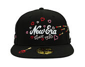 Kšiltovka New Era - Vday Scribble 59FIFTY - Black / White / Scarlet