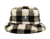Klobouk Kangol - Faux Fur Bucket - Black Check