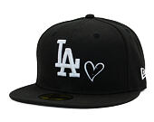 Kšiltovka New Era - MLB Team Heart 59FIFTY - LA Dodgers - Black / White
