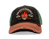 Kšiltovka Von Dutch - Trucker - Washed Brown/Black/Green