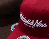 Kšiltovka Mitchell & Ness - Branded Pinscript Classic Red - Burgundy / White