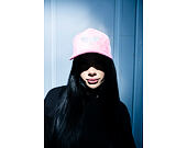 Kšiltovka Reflection Luxury Velvet Rhinostones Pink / White