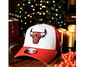 Kšiltovka New Era - NBA Team Clear 9FORTY Trucker - Chicago Bulls - White / Red