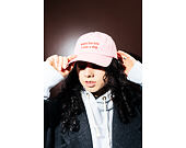 Kšiltovka 8by8 - Dadcap - "Sorry I'm Late I saw a dog" - Baby Pink/Red