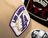 Kšiltovka New Era - NBA Felt Patch 9FORTY M-CROWN A-Frame Trucker - LA Lakers - Camel
