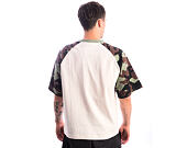 Triko Karl Kani - Sport College Boxy Raglan T-Shirt - Cream/Camo