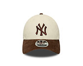 Kšiltovka New Era - MLB Cord 9FORTY M-CROWN - NY Yankees - Cream / Deep Auburn
