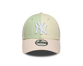 Dětská Kšiltovka New Era - MLB Color Block 9FORTY - NY Yankees - Blush Pink / Soft Grass
