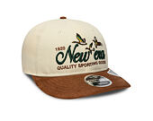 Kšiltovka New Era - Branded Suede Pre-Curved 9FIFTY - Cream / Deep Auburn