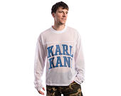 Triko s dlouhým rukávem Karl Kani - Stencil Mesh Boxy Longsleeve - White
