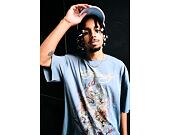 Triko Ed Hardy - Mens Dragon City Diamante Graphic Relaxed T-Shirt - Blue