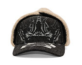 Kšiltovka Ed Hardy - Unisex 1971 Eagle Acid Wash 5 Panel Trapper Cap - Black