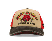 Kšiltovka Capslab - Hot Stuff Trucker - Come Visit Me In Hell Distressed - Sand / Red