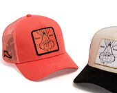 Kšiltovka Capslab - Looney Tunes Trucker - Bugs Bunny Line Art Patch - Coral