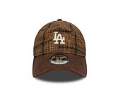 Kšiltovka New Era - MLB Mix Check 9TWENTY - LA Dodgers - Chestnut Brown / Stone