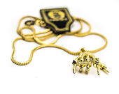 Pozlacený Řetízek na krk King Ice Skeleton Hand Rock Star