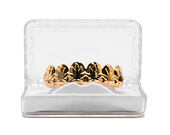 Pozlacené zuby King Ice Gold 3D Weed Leaves Top Grillz