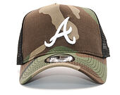 Kšiltovka New Era League Essential Trucker Atlanta Braves 9FORTY Woodland Camo/White Snapback