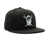Kšiltovka New Era Silver and Black Attack Oakland Raiders 59FIFTY Black Fitted Cap