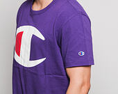 Triko Champion Crewneck T-Shirt Huge Logo Purple