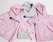 Dámská Mikina Champion Hooded Sweatshirt Classic Logo Embroidered Pink