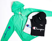 Mikina Champion Hooded Half Zip Sweatshirt Green 212993 GS056 MGN
