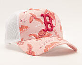 Kšiltovka New Era 9FORTY A-Frame Trucker Boston Red Sox Desert Island Pink/White
