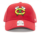 Kšiltovka 47 Brand Chicago Blackhawks MVP Red Strapback