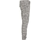 Kalhoty Urban Classic TB3138 AOP Glencheck Cargo Jog Pants White/Black