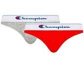 Dámské Kalhotky Champion 2-Pack Classic Brief Red/Oxford Heather
