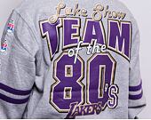 Mikina Mitchell & Ness All Over Print Fleece Crew Los Angeles Lakers Grey Heather
