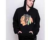 Mikina '47 Brand NHL Chicago Blackhawks Imprint Burnside Hood Jet Black