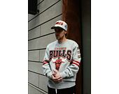 Mikina Mitchell & Ness All Over Print Fleece Crew Chicago Bulls Grey Heather
