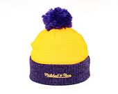 Kulich Mitchell & Ness Los Angeles Lakers Two Tone Pom Beanie HWC Yellow