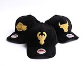 Kšiltovka Mitchell & Ness Milwaukee Bucks Black & Gold Suede Redline Stretch Snapback Black