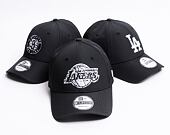 Kšiltovka New Era 9FORTY Black & White Los Angeles Lakers Strapback Black
