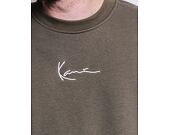 Mikina Karl Kani Small Signature Patchwork Crew dark green/military green