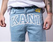 Kraťasy Karl Kani Serif Denim Shorts bleached blue