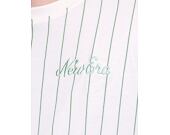 Triko New Era Oversized Pinstripe Tee Off White / Jade Green