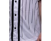 Dres Karl Kani Serif Pinstripe Baseball Shirt white/black