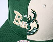 Kšiltovka Mitchell & Ness Split Crown Snapback Milwaukee Bucks Green