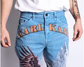 Kalhoty Karl Kani Small Signature Baggy Five Pocket Eagle Denim multicolor