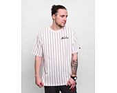 Triko New Era Oversized Pinstripe Tee Off White/Maroon