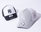Kšiltovka New Era - MLB Clean 9FORTY Trucker - NY Yankees - Gray / White