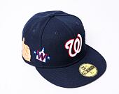 Kšiltovka New Era 59FIFTY MLB Script 5 Washington Nationals Navy / Optic White